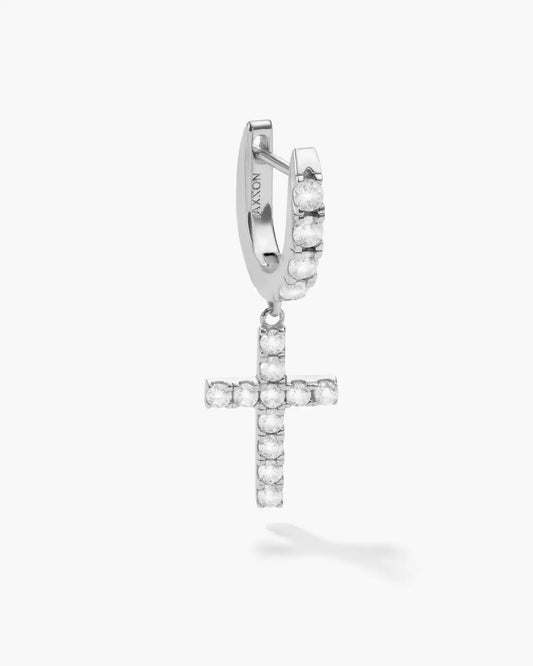 Hanging Studded Cross Earring