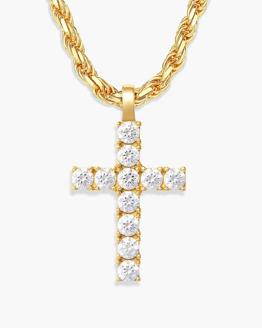 Women's Micro Studded Cross Pendant