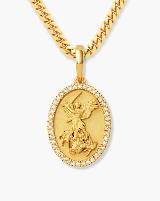 Studded St. Michael Pendant