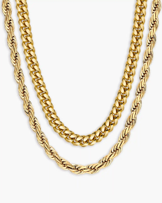 Women's Cuban + Rope Chain Stack 3mm + 3mm