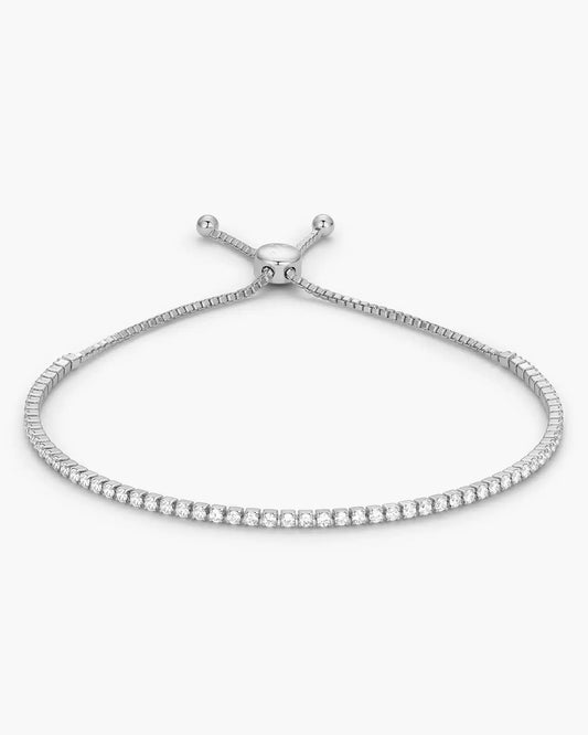 Women's Adjustable Tennis Bracelet Silver