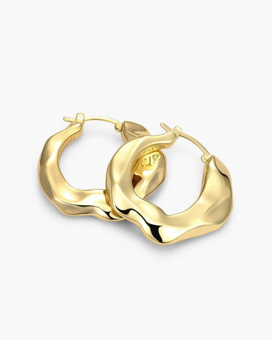 Women's Hammered Hoop Earrings