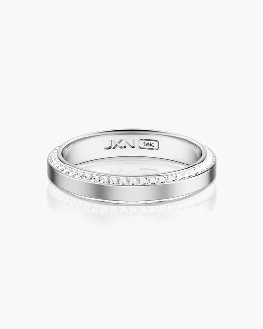 Beveled Pavé Diamond Band 4mm