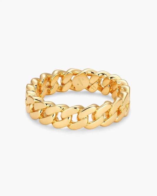 Women's Cuban Link Ring Gold