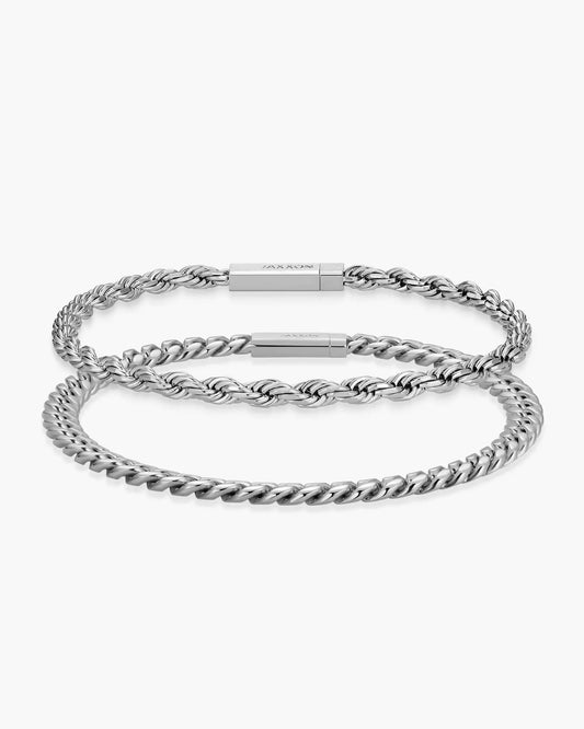 Cuban + Rope Bracelet Stack