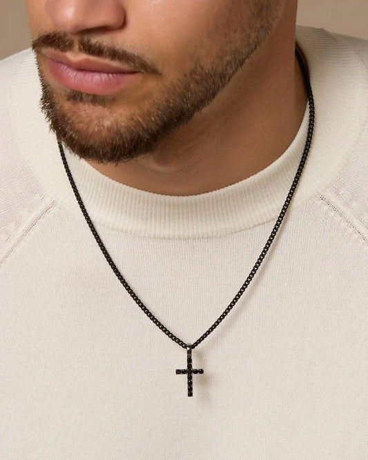 Micro Studded Cross Pendant
