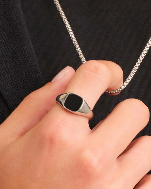 Square Signet Ring Silver