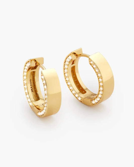 Studded Frame Hoop Earrings
