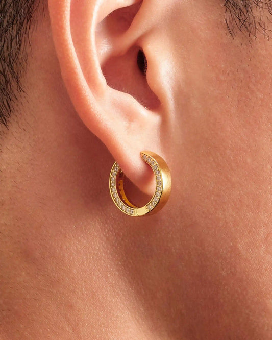 Studded Frame Hoop Earrings