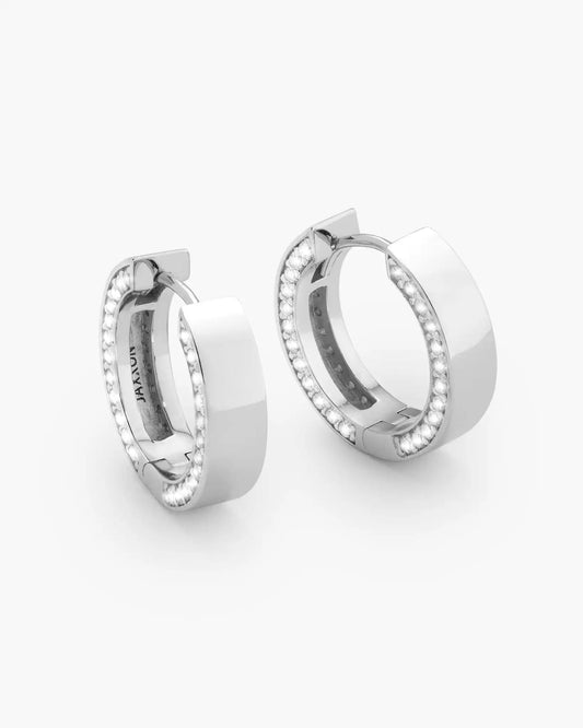 Women's Studded Frame Hoop Earrings