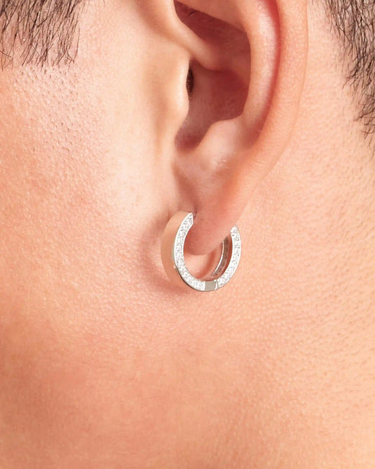 Studded Frame Hoop Earrings