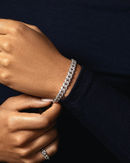 Women's Iced Out Cuban Link Bracelet 8mm