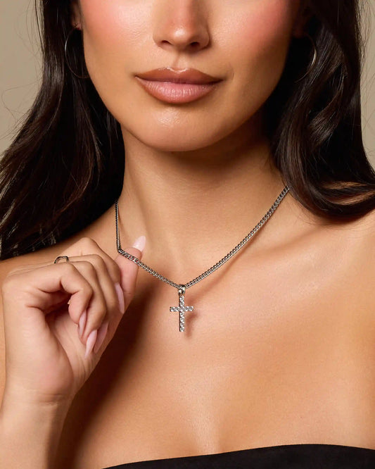 Women's Micro Studded Cross Pendant