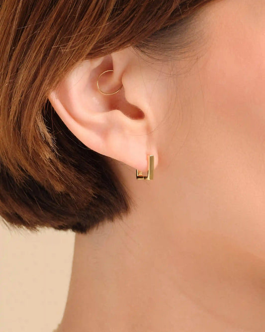 Women's Square Huggie Earrings